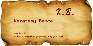 Kazatsay Bence névjegykártya
